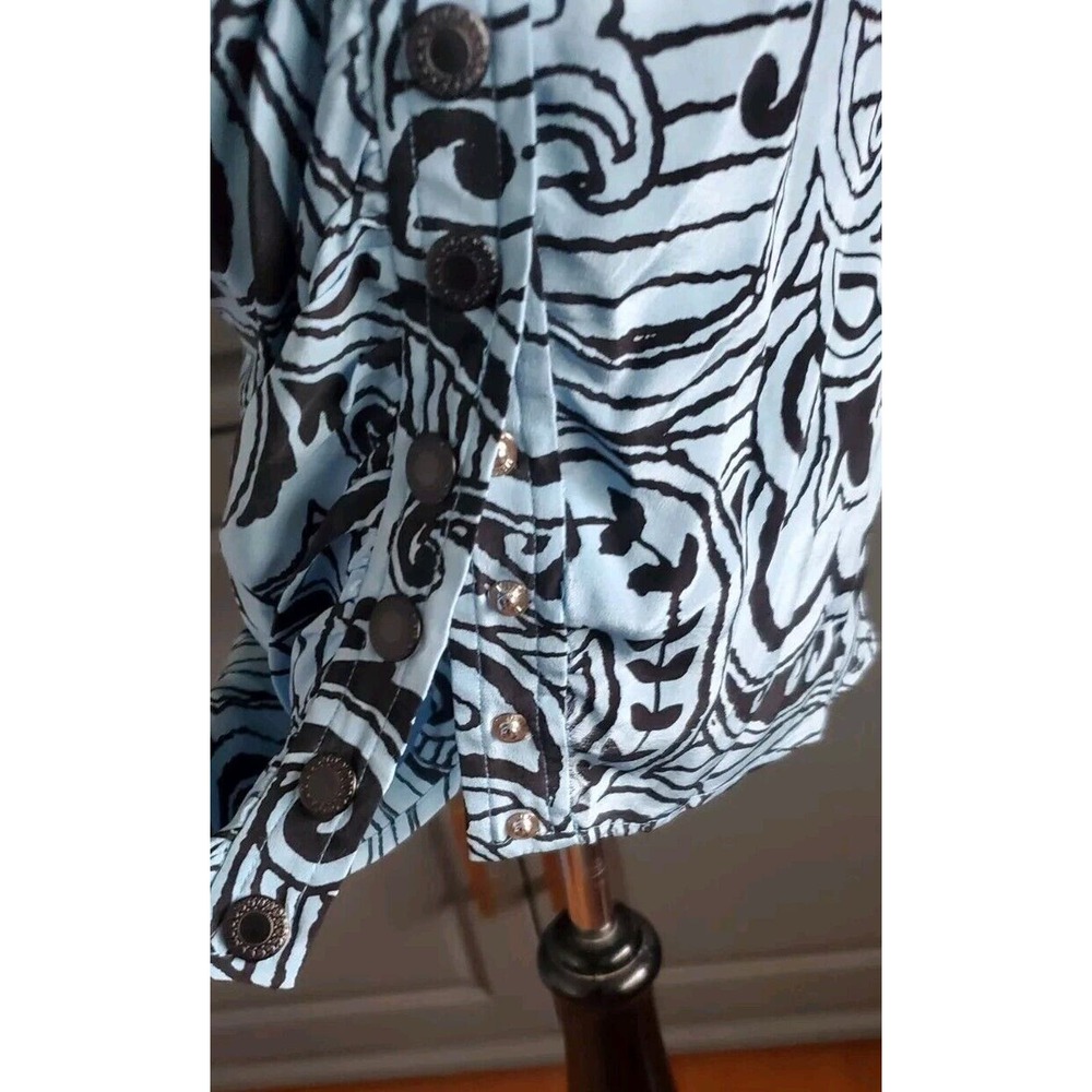 Plenty By Tracy Reese Crossover Bust Blue Ruched Body Snap Side Silk Dress Sz 2 - Picture 8 of 11
